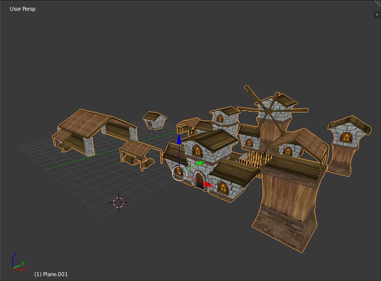 Low-poly One Texture Village preview image 2